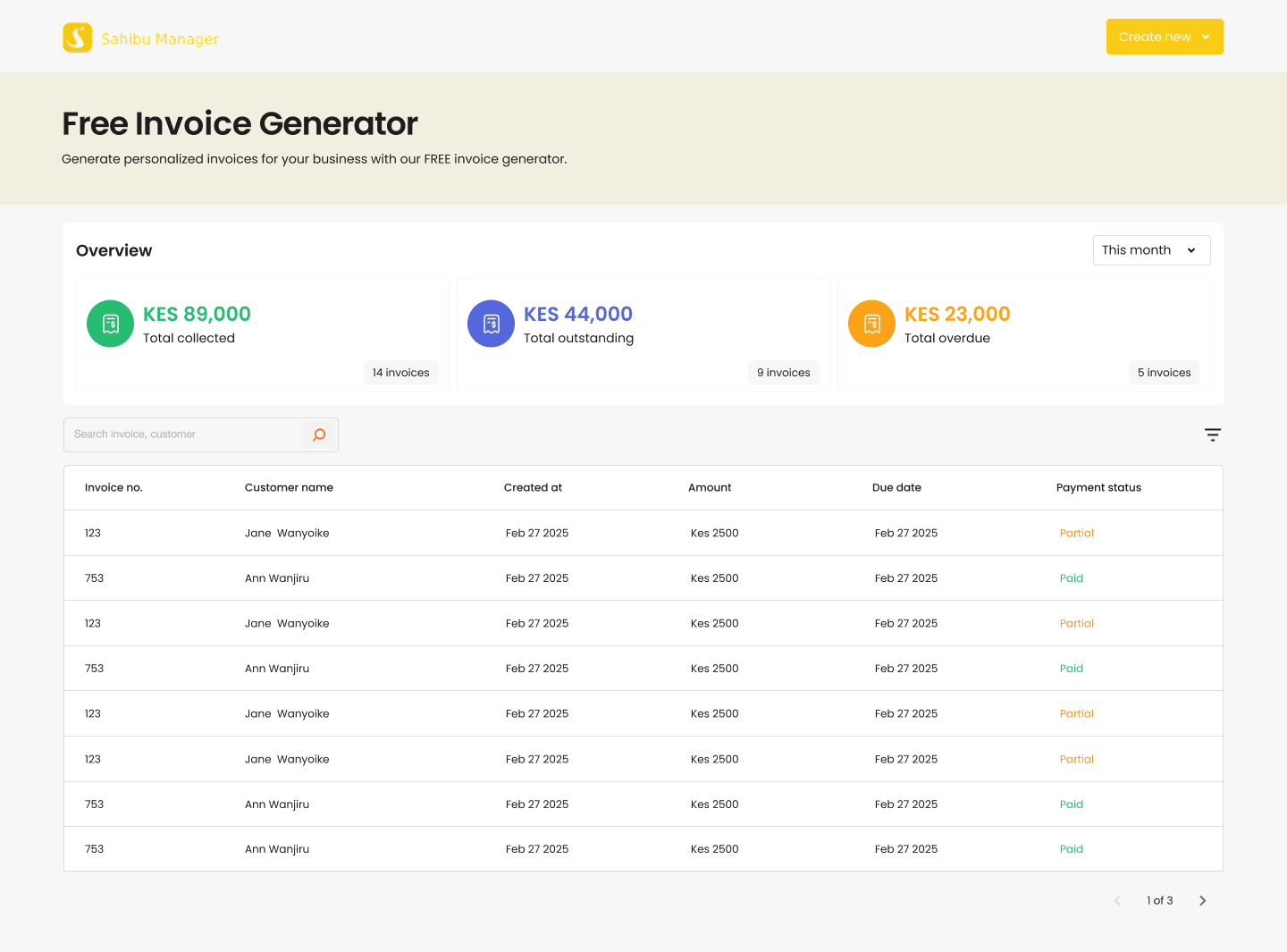 Generate Invoice